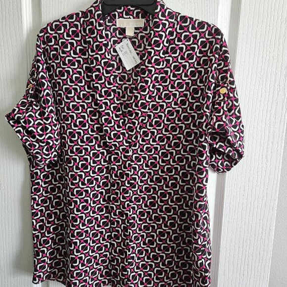 🔆3 FOR $15! Michael Kors Women's Short Sleeve Blouse - Picture 1 of 4